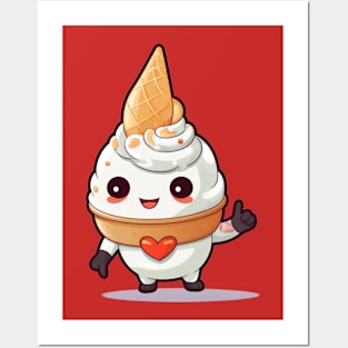 ice cream cute T-Shirt giril Designed Posters and Art